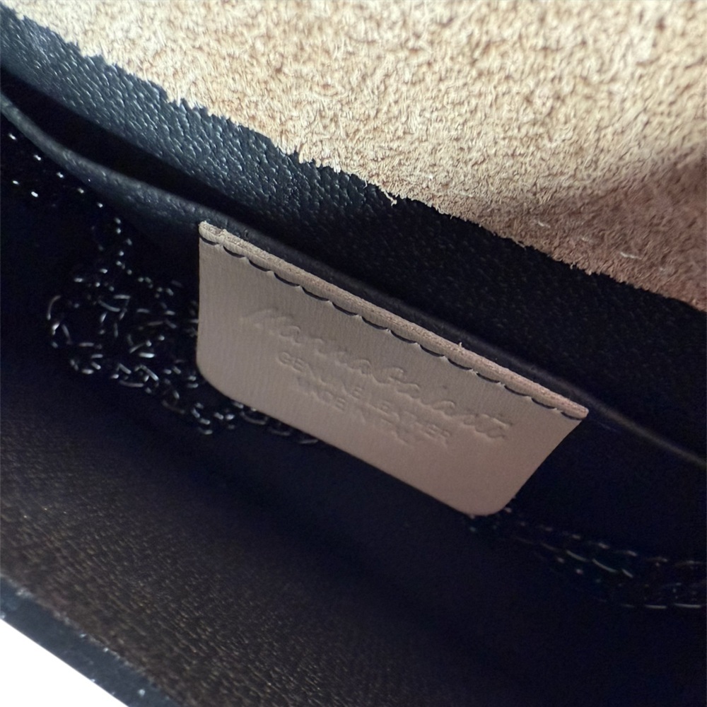 Marina Galanty Tan Crossbody Bag Crafted in Italy Genuine Leather Chain Strap - Picture 7 of 8